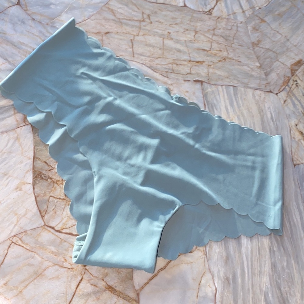Small Light Blue Sexy Illusions Cheeky No Show‎ Seamless Panty Bikini Scalloped - Picture 2 of 6